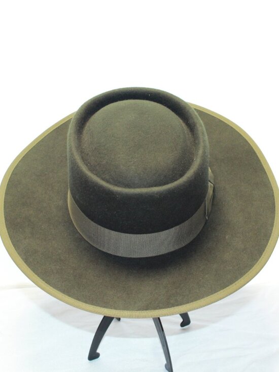 Olive & Pique Green VIDA Adult Adjustable 100% Wool Felt Gambler Bolero Hat NWT main image 13